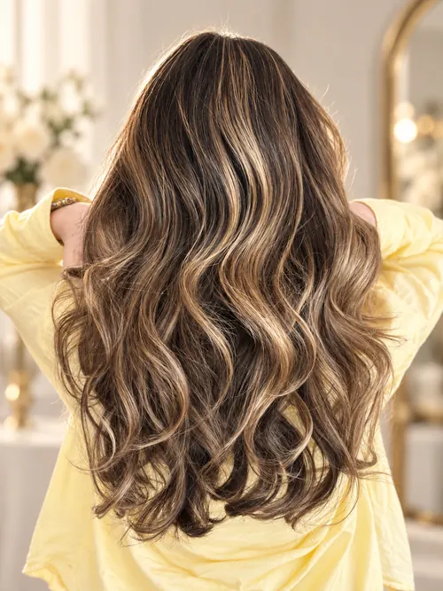 Soft brunette balayage waves