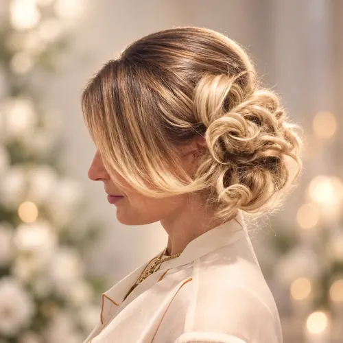Textured low chignon